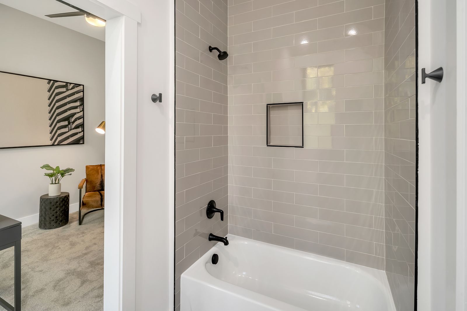 Renovated bath with tub and separate walk-in shower